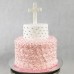 Religious Cakes - First Holy Communion Cake with Upright Cross (D, 4LB)